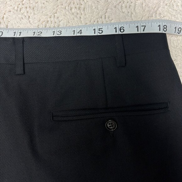 Canali Mens Wool Pleated Dress Pants Black Trousers 54IT w36 Made In Italy NWOT - Picture 12 of 15